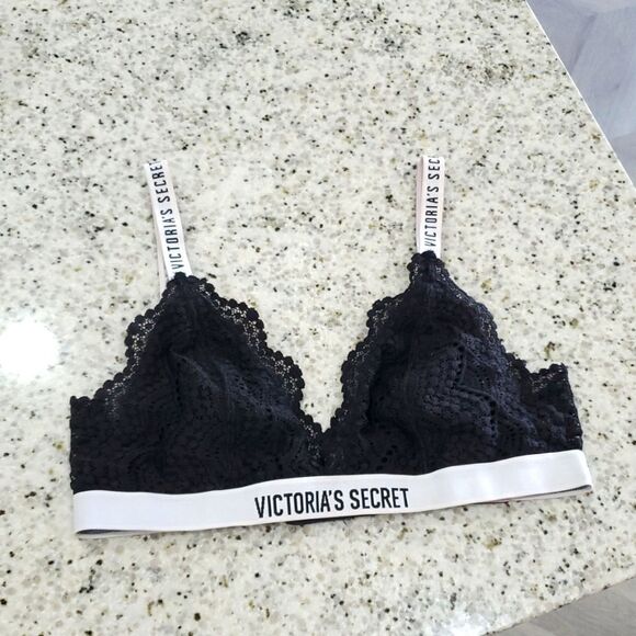 Victoria’s Secret Lace Adjustable Logo Bra, Size MED - Picture 1 of 4